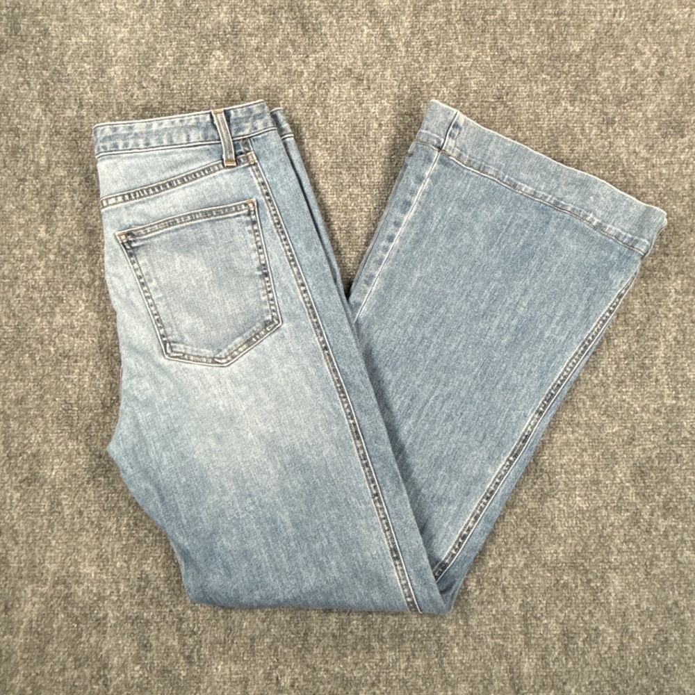 Ramy Brook High Rise Flare Jeans Light Wash Button Fly Size 31 Made in USA